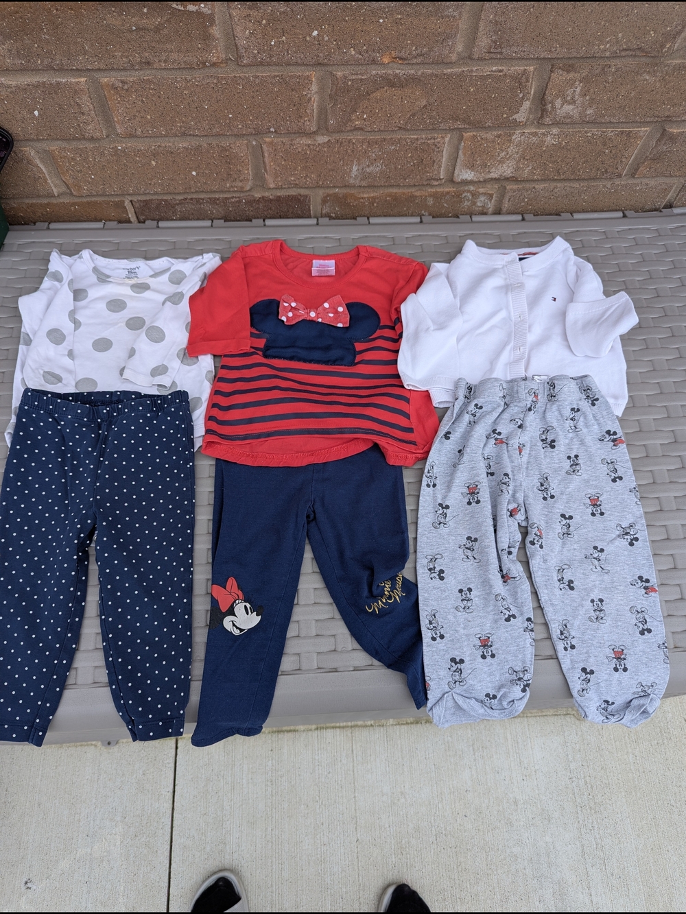 Disney Red Navy White Girls Matching Set with Minnie Mouse